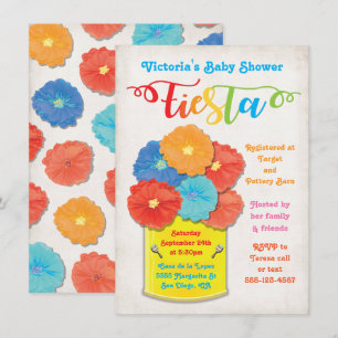 Fleur de papier Can Fiesta Baby shower Invitation