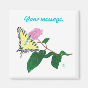 Fleur de papillon à queue jaune Magnets personnali