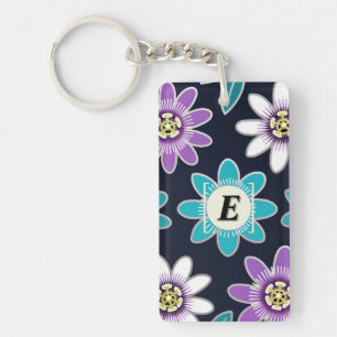 Fleur de passion Monogramme personnalisée Acryliqu