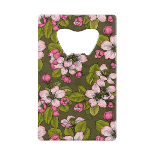 Fleur de pomme sur vert foncé
