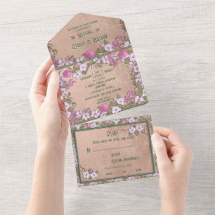 Fleur de pommier - Faire-part de mariage tout en u