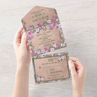 Fleur de pommier - Faire-part de mariage tout en u