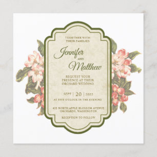 Fleur de pommier vintage Faire-part de mariage