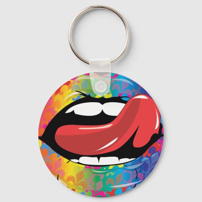 Fleur De Rainbow Licking Lips Schlüsselanhänger (Vorderseite)