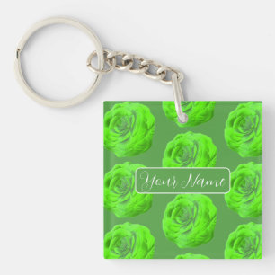 Fleur de rose en vert, effet 3D