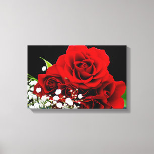 Fleur de roses rouges Papier en toile