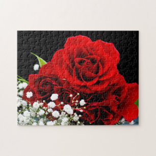 Fleur de roses rouges Puzzle