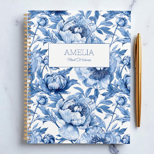 Fleur de style floral bleu de chinoiserie Moderne