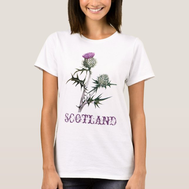 Fleur de T-shirt de chardon de l'Ecosse (Devant)