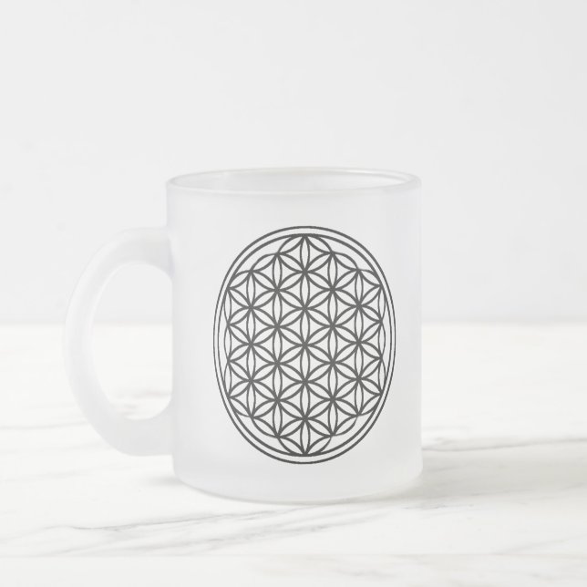 Fleur de tasse en verre givré de la vie (Gauche)