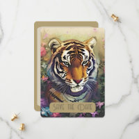 Fleur de tigre Enregistrer la date Invitation QR C