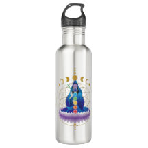 Fleur de vie, chakra, déesse v2 bouteille d'eau