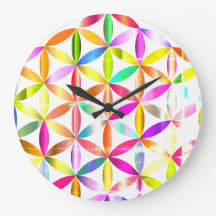 Fleur de vie Géométrie sacrée Design Horloge mural