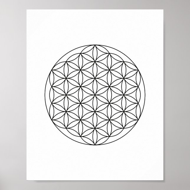 Fleur de vie Géométrie sacrée Poster d'art mural (Devant)
