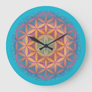 Fleur de vie Mandala Horloge murale
