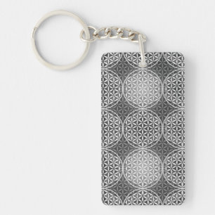 Fleur de vie - motif de timbre - gris
