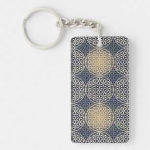 Fleur de vie - motif de timbre - sable bleu