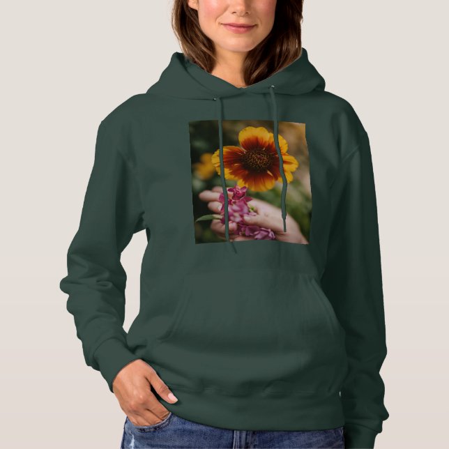 Fleur design sweat - shirt à capuche femme (Devant)