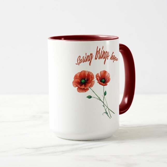 "Fleur d'espoir - Mug de fleurs du printemps" (Devant droit)