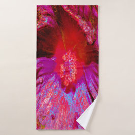 Fleur d'Hibiscus rouge rétro Trippy psychédélique