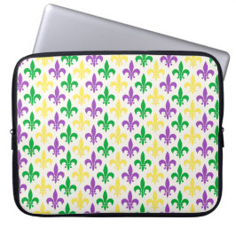 Fleur-di-lis in den Farben von Mardi Gras Laptopschutzhülle