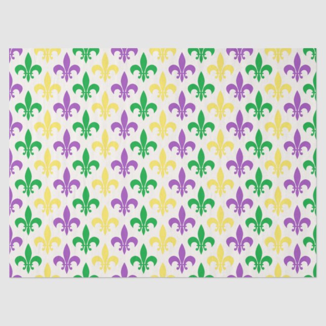 Fleur-di-lis in den Farben von Mardi Gras Seidenpapier (Vorderseite)