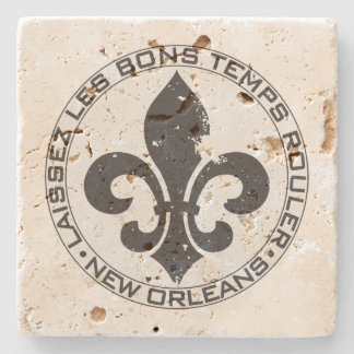 Fleur di lis "Lass die guten Zeiten rollen" Steinuntersetzer