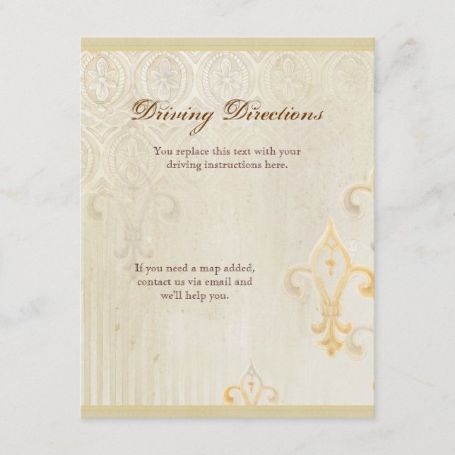 Fleur di Lys Damask 2 - Hotelplan Begleitkarte (Vorderseite)