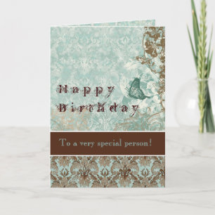 Fleur di Lys Damask - Carte Anniversaire