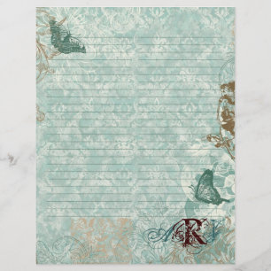 Fleur di Lys Damask - Mit Monogramm Stationerie