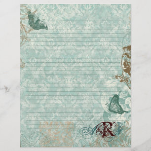 Fleur di Lys Damask - Papier à lettres monogrammes