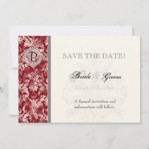 Fleur di Lys Damask - Vin Enregistrer la carte Dat