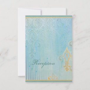 Fleur di Lys Damast 2 - Hochzeits-Antwortkarte RSVP Karte