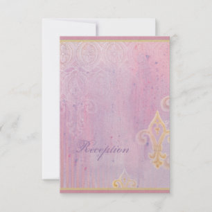Fleur di Lys Damast 2 - Hochzeits-Antwortkarte RSVP Karte
