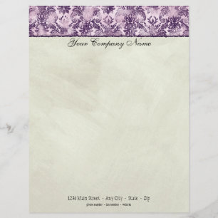Fleur di Lys Damast Flieder Briefpapier