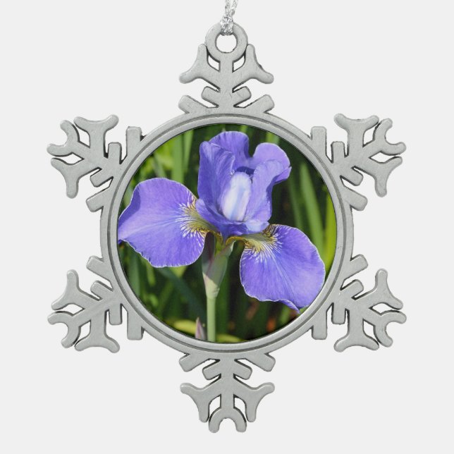 Fleur d'iris violet ornement de Noël (Devant)