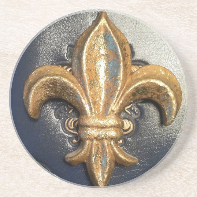 Fleur d'or de lis sur des dessous de verre de (Devant)