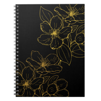 Fleur d'or sur Noir Livre & Journaux