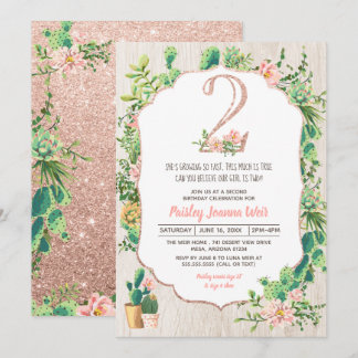 Fleur du désert Parties scintillant 2 Invitation d