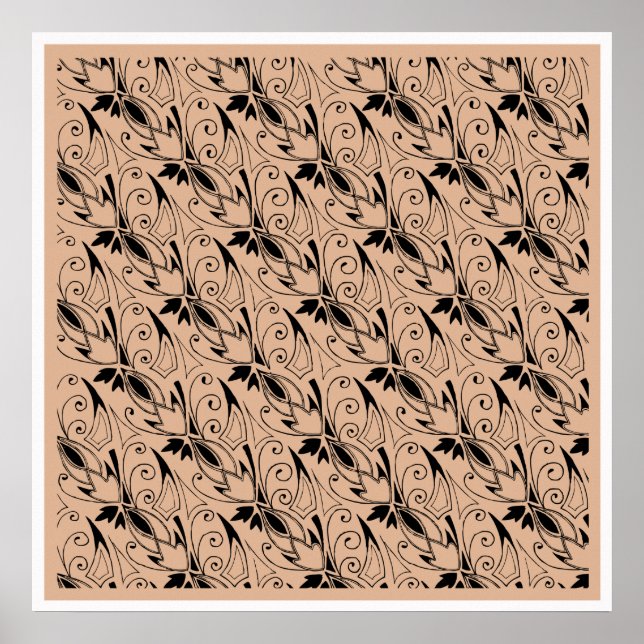 Fleur, ein Art-Déco-Blume-Muster Poster (Vorne)