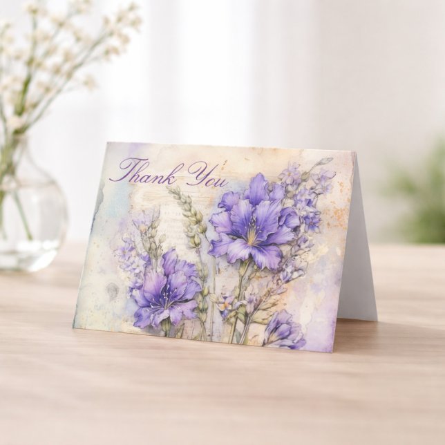 Fleur Élégante Violette Merci Pliée (Créateur téléchargé)