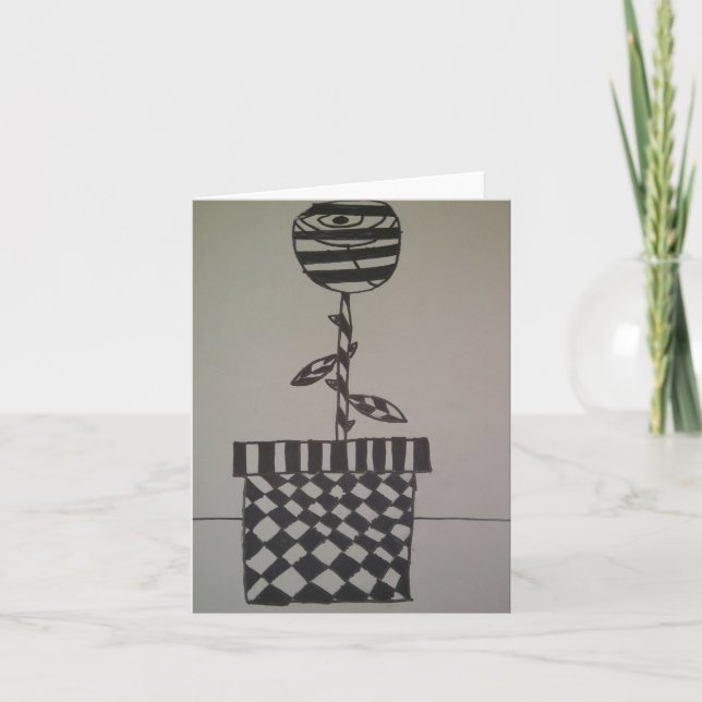 Fleur en noir et blanc, cartes de notes (Devant)