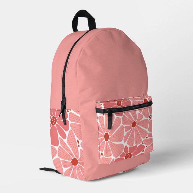 Fleur en style - Sac à dos tout-sur-impression flo (Coin arrière gauche)