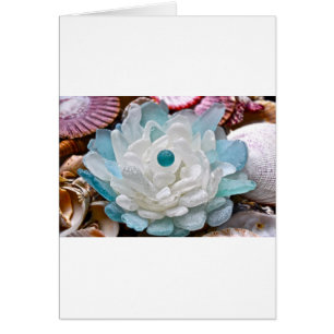 Fleur en verre de mer blanche