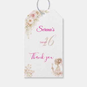 Fleur Étiquette de Cadeau d'Anniversaire Douce Rêv