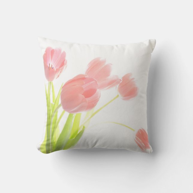 Fleur extérieure de tulipe de rose de coussin de (Recto)