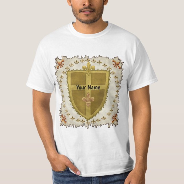 Fleur Familienwappen Surname T - Shirt (Vorderseite)