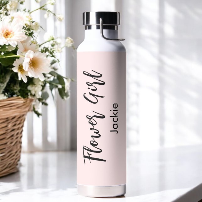 Fleur Fille Rose Pâle Bouteille d'Eau Mariage (Créateur téléchargé)