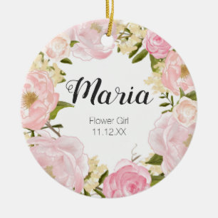 Fleur florale Ornement de Noël Fille