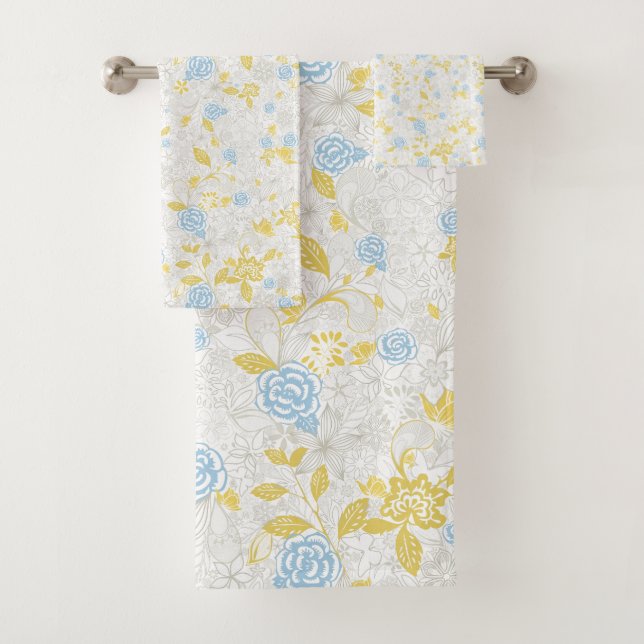Fleur florale turquoise Motif sans couture (En situation)